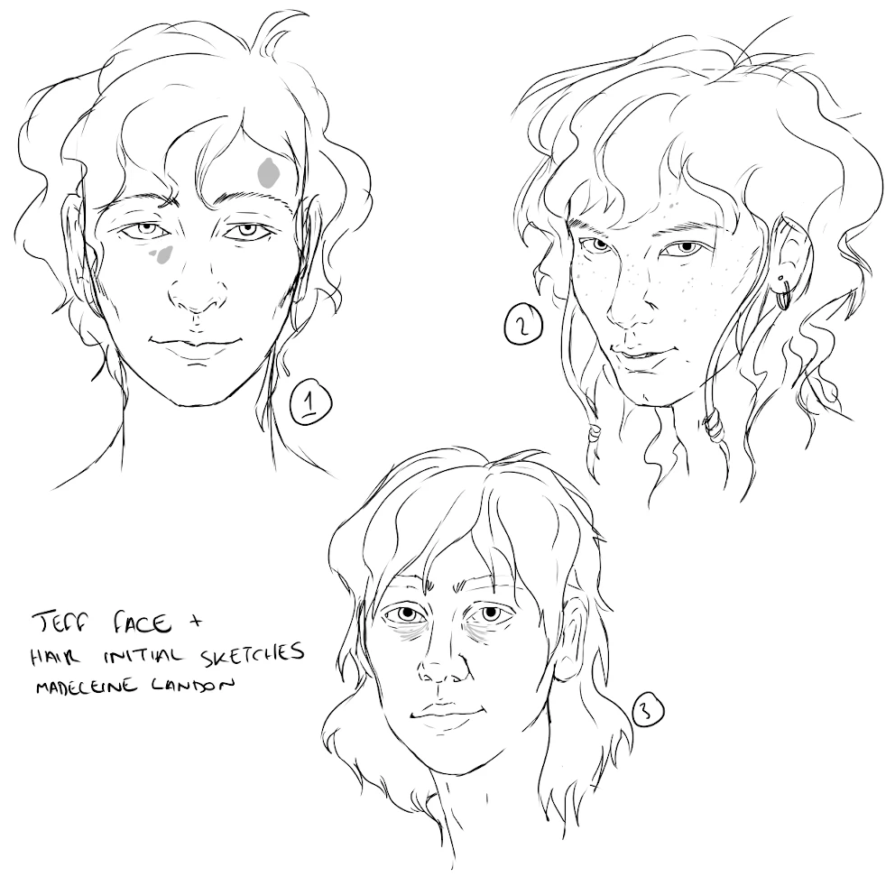 Some exploration of early face designs for Jeffrries