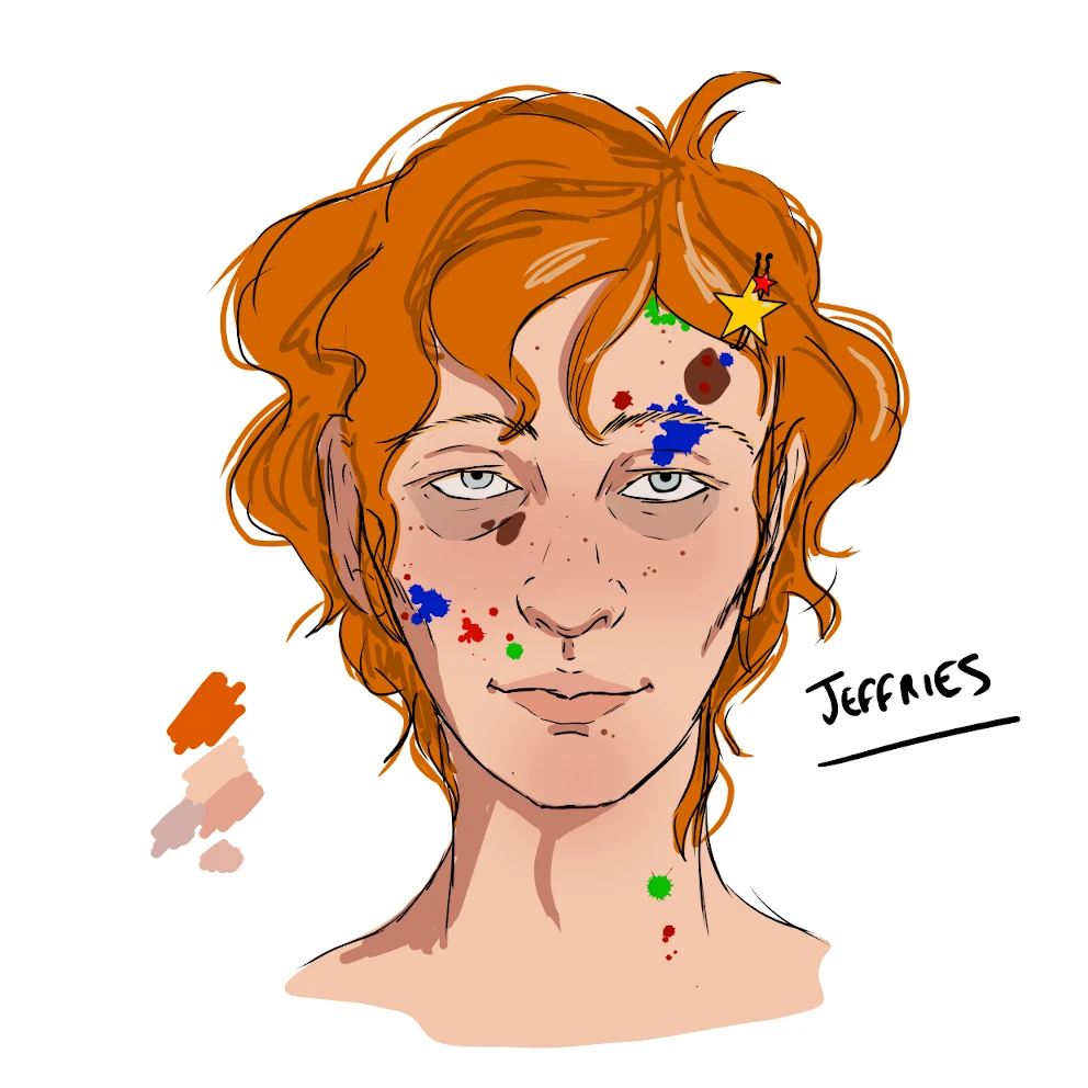 Our final full colour rendition of Jeffries' face.